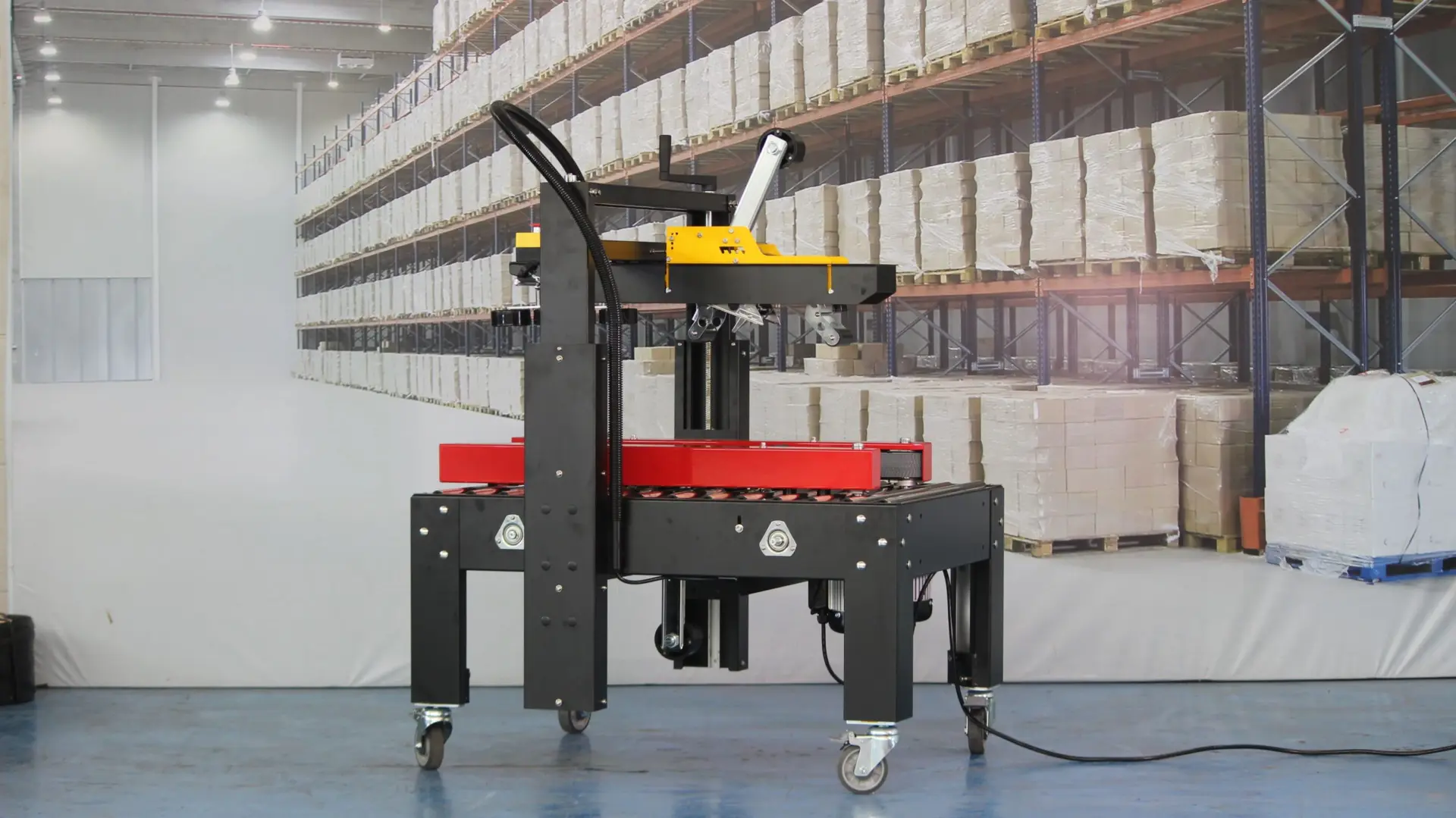 เครื่องปิดกล่องแบบสายพานระบบกึ่งอัตโนมัติ รุ่น CX2